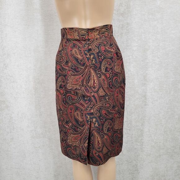 JH Collectibles Silk Paisley Blazer and Skirt Vintage 90s Suit Matching Set - Picture 4 of 15